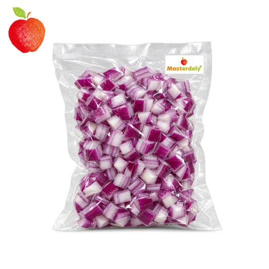Cebolla Morada Corte Cubo 500 Gr